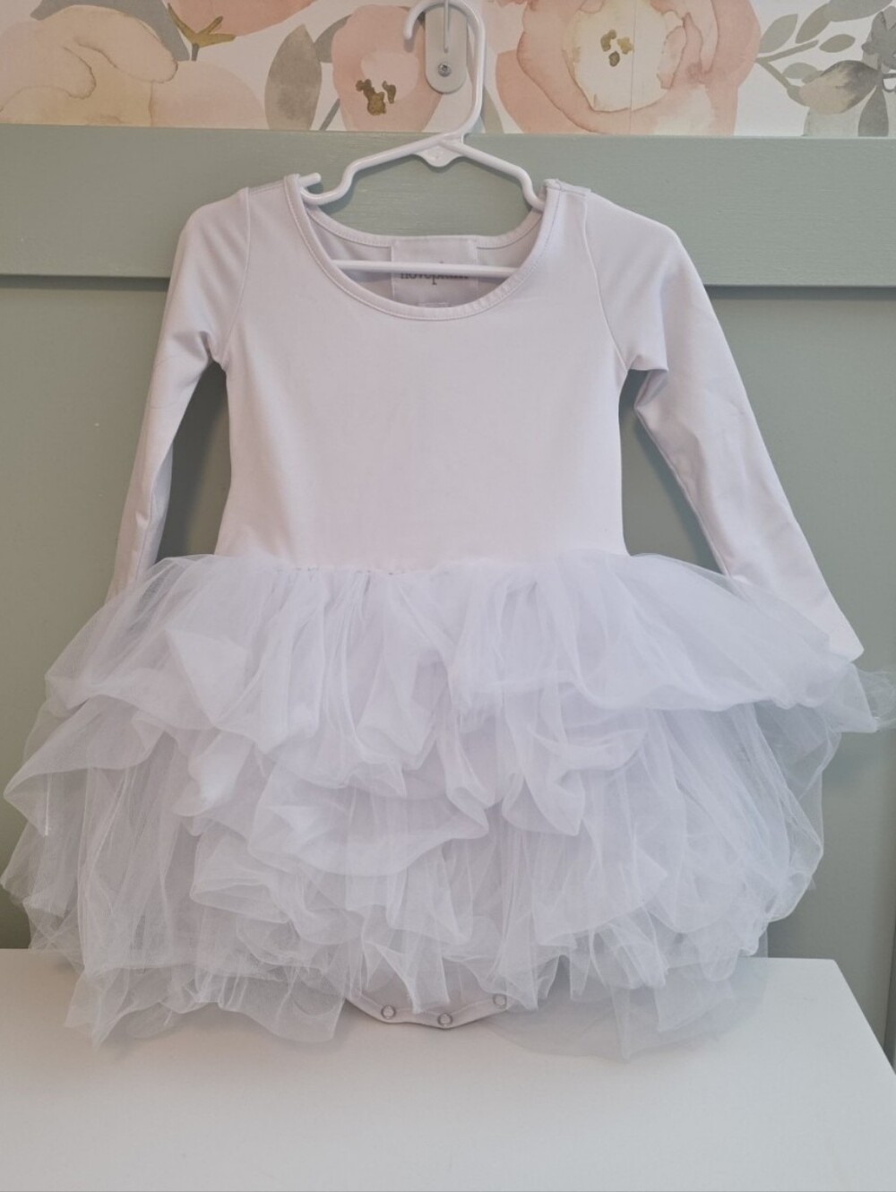 Iloveplum 4 years or 4t white tutu tulle leopard dance dress I love plum